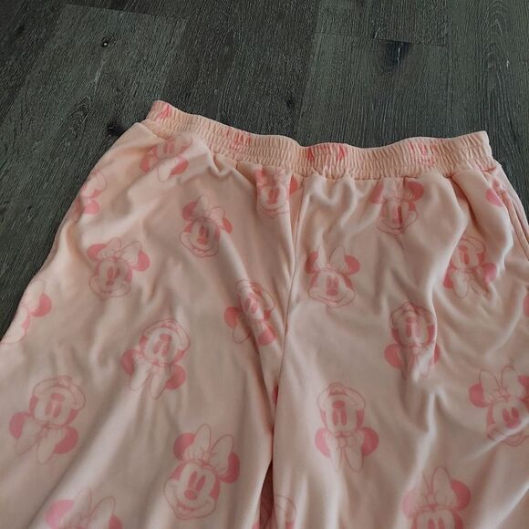 Disney 100 Minnie Mouse Fleece 2 Piece Pajama Set Pink Size L (12-14) - Picture 6 of 7